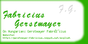 fabricius gerstmayer business card